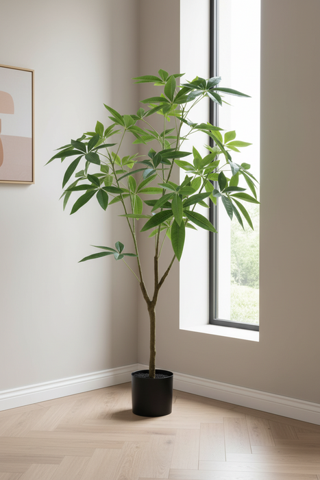 120cm Realistic Artificial Money Tree - Lifelike Faux Pachira Plant Decor