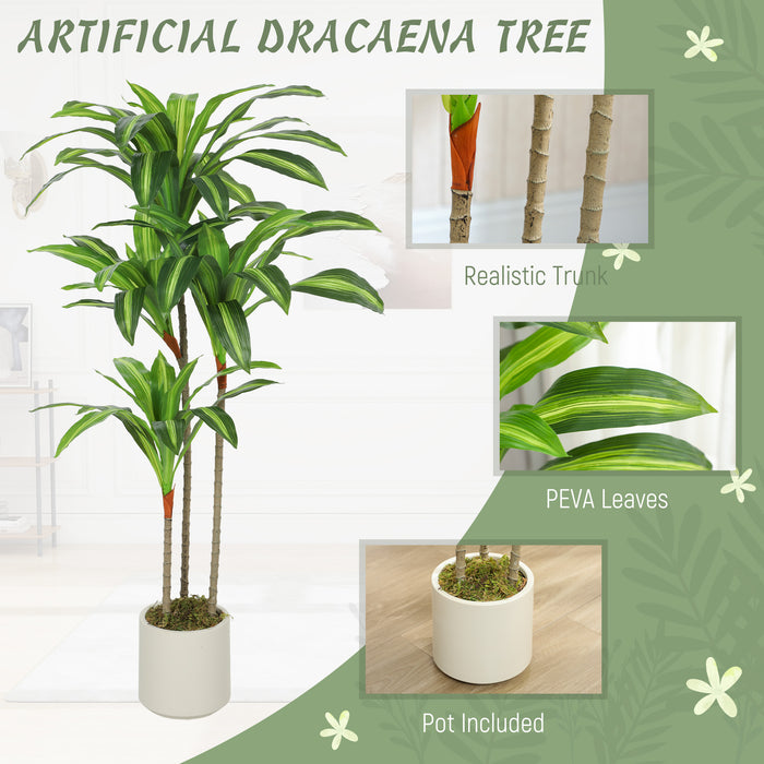 120cm Artificial Dracaena Tree with Bendable Trunks
