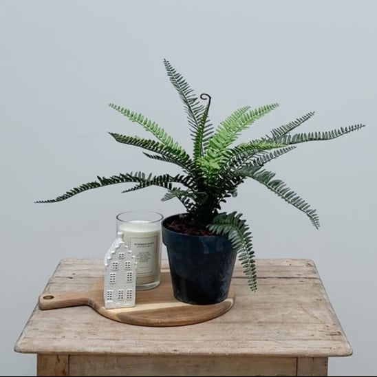 Artificial Boston Fern Plant 52cm | UV Resistant Faux Fern | Fire Retardant Greenery | Indoor Outdoor Plant | Realistic Home Decor