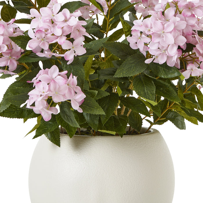 Large Realistic Pink Hydrangea Plant In Pot