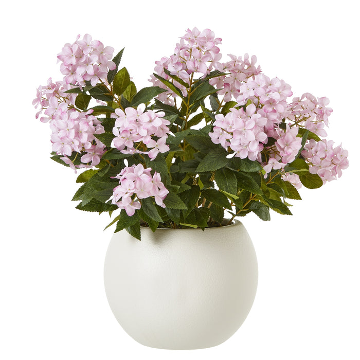 Large Realistic Pink Hydrangea Plant In Pot