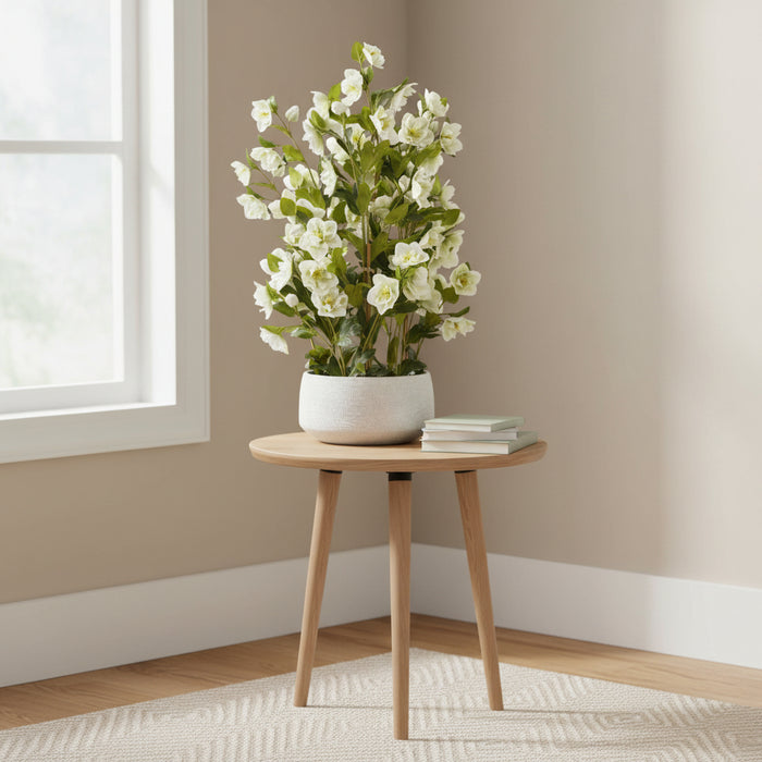 85cm Large Exquisite White Hellebore In Grey Pot