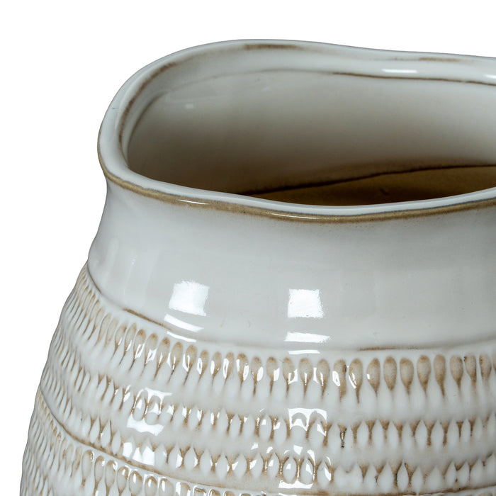 26cm Exquisite Ceramic Tava Wide Hewn Vase