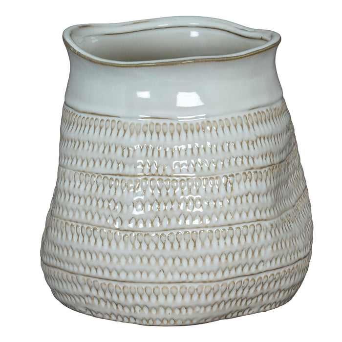 26cm Exquisite Ceramic Tava Wide Hewn Vase