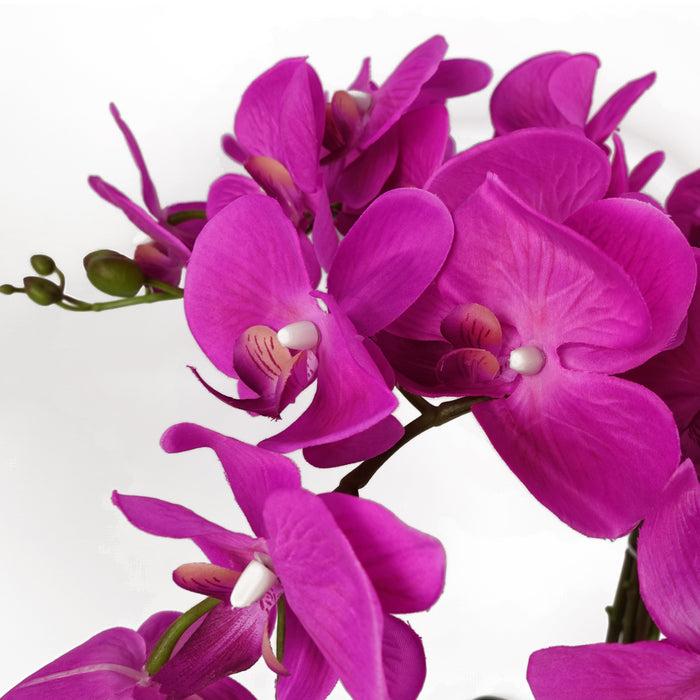 Stunning 85cm Artificial Real Like Dark Pink Bush Orchid