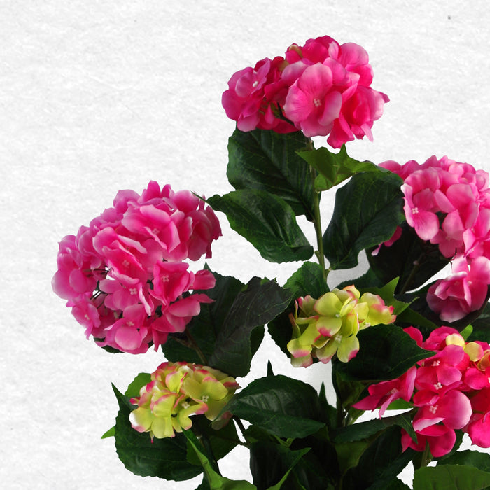 Vibrant Pink Lifelike Hydrangea Flowering Plant