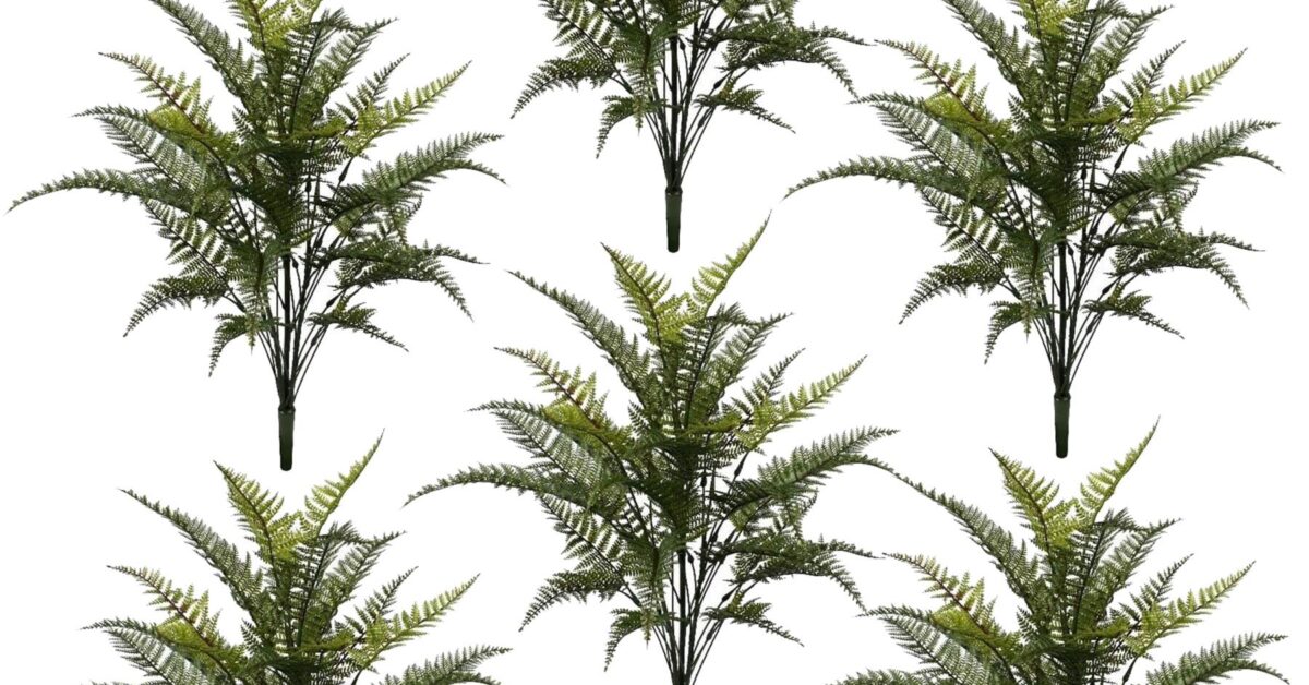 Pack of 6 x 78cm Fire Retardant Fern Foliage Branch