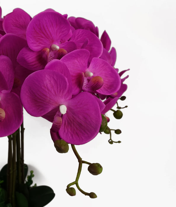 Stunning 85cm Artificial Real Like Dark Pink Bush Orchid