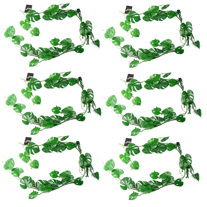 6 x 180cm Artificial Hanging Trailing Monstera Plant