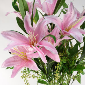 100cm Large Pink Lily 6 x Stems – 18 Flowers