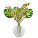 26cm Clear Fern Print Glass Bottle Vase