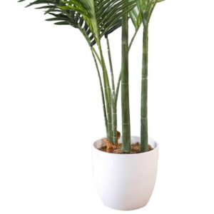 Artificial Palm Tree with 15 Leaves in White Pot 160cm