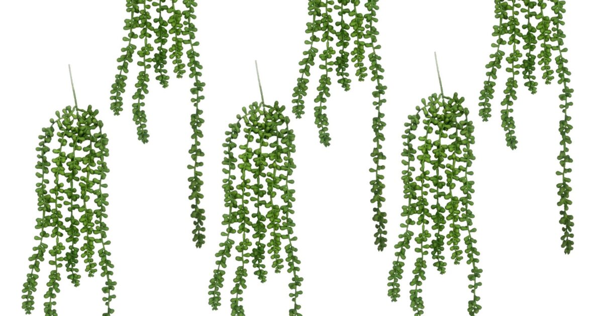 Pack of 6 x 70cm Faux String of Hanging Plant Pearls