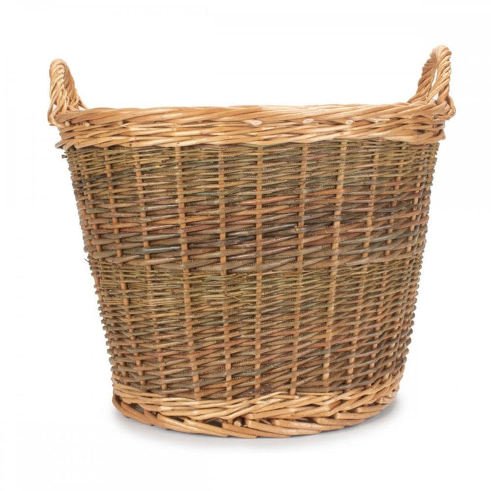 Natural Willow Unpeeled Log Basket with Hessian Lining – 50m