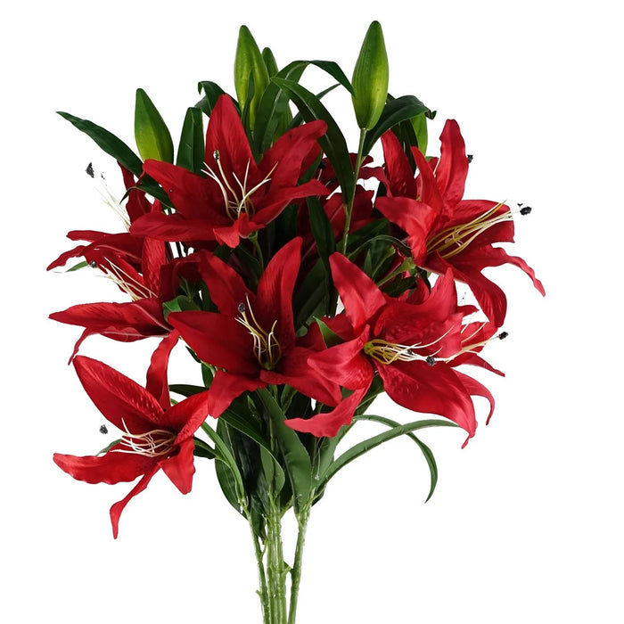 100cm Large Lily Stem with 3 Flowers. (Pack of 6)