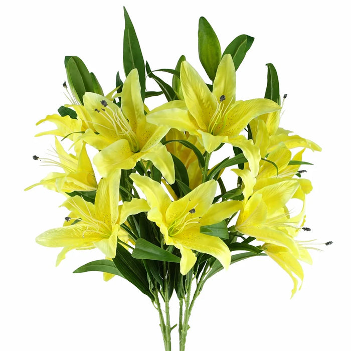 100cm Large Lily Stem with 3 Flowers. (Pack of 6)