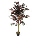 120cm (4ft) Artificial Red Ficus Tree With Gold Metal Planter