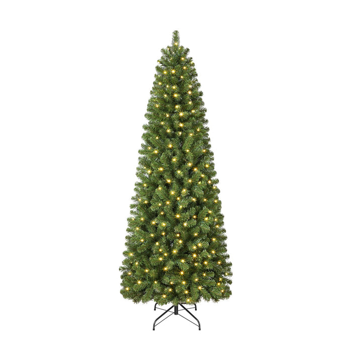6ft/180cm Slim PRE-Lit Christmas Tree Warm White LED Lights