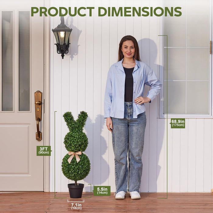 Artificial Bunny Topiary Tree – 90cm - Easter Decoration