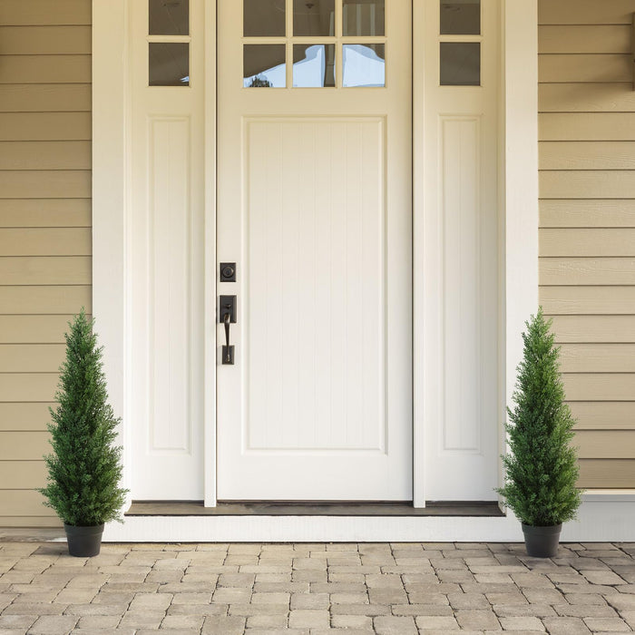 95cm Cedar Tree, Topiary Outdoor Faux Plants, 2 Pack