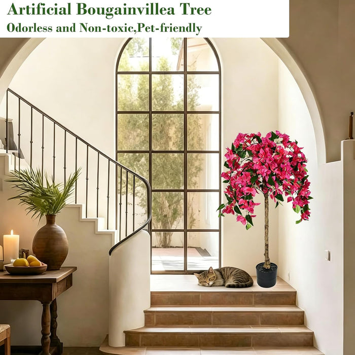 110CM Bougainvillea Tree - Indoor /Outdoor Flowering Tree Wood Trunk