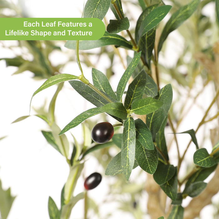 Mediterranean Olive Tree – 210cm with UV-Resistant, Natural Wood Trunk