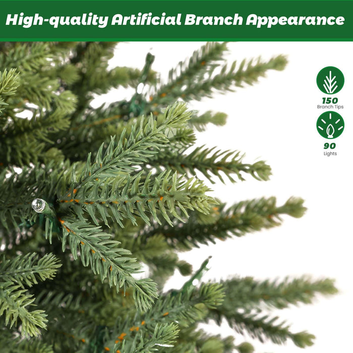 90cm/3ft Pre-Lit LED Artificial Christmas Tree with Multi-Color lights