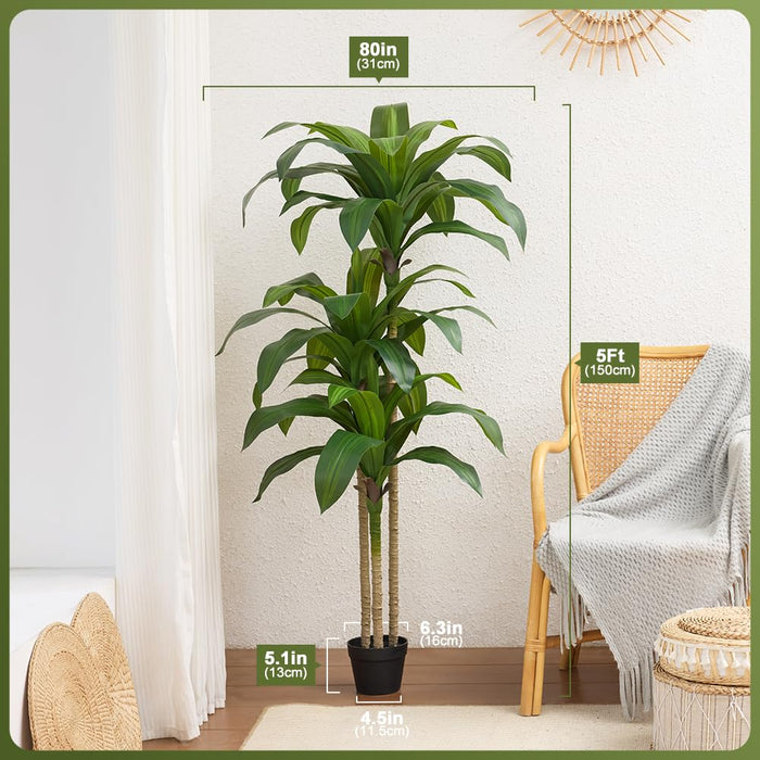 150cm Dracaena Tree, Faux Plant with Pot