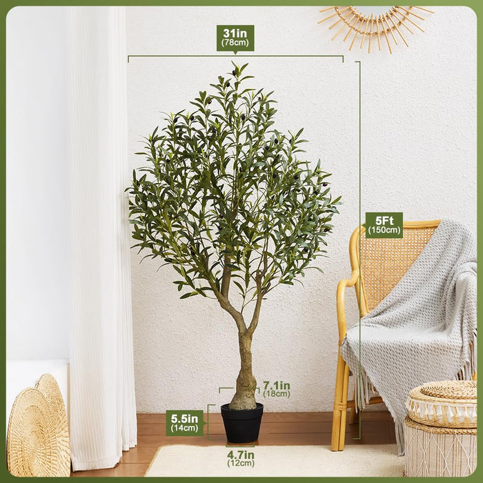 Artificial Olive Tree 150cm, UV Resistant Faux Plant