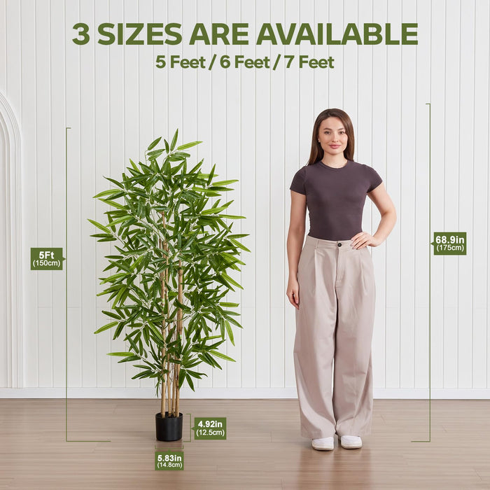 150cm Artificial Bamboo Tree, 5 Real Bamboo Trunks