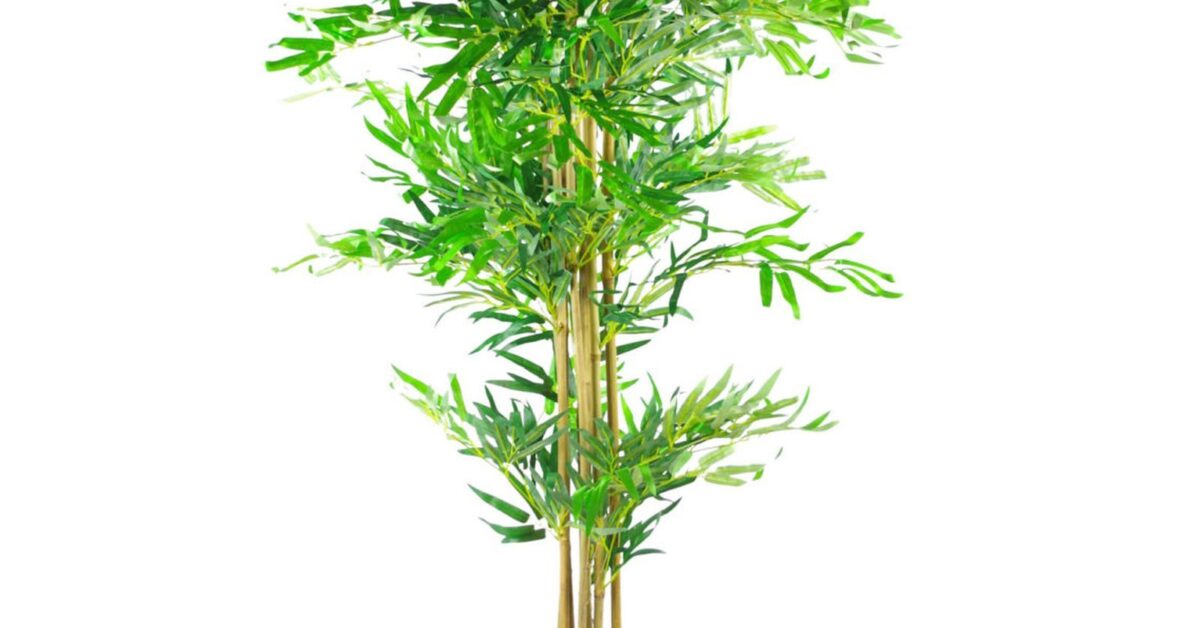150cm (5ft) Natural Look Artificial Bamboo Plants Trees – XL with Gold Metal Planter