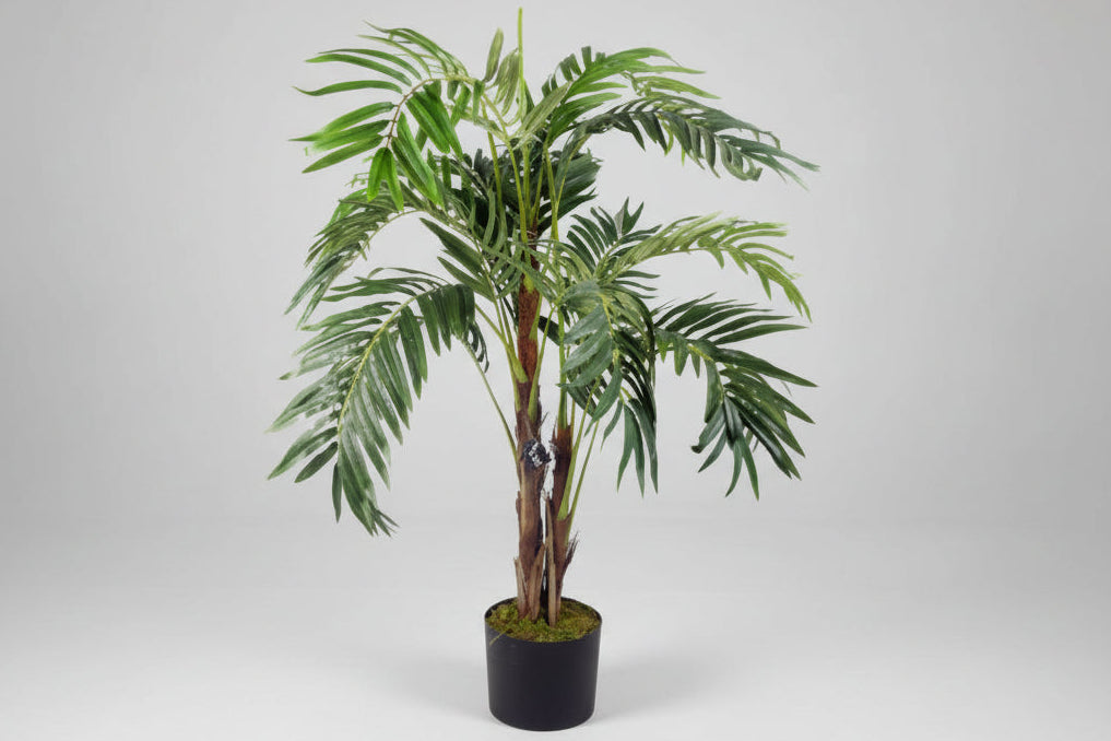 120cm (4ft) Leaf Large Artificial Palm Tree – Faux Plants Natural Green