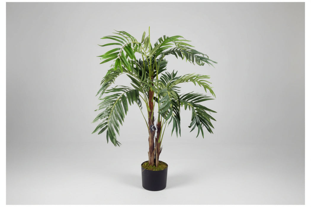 120cm (4ft) Leaf Large Artificial Palm Tree – Faux Plants Natural Green