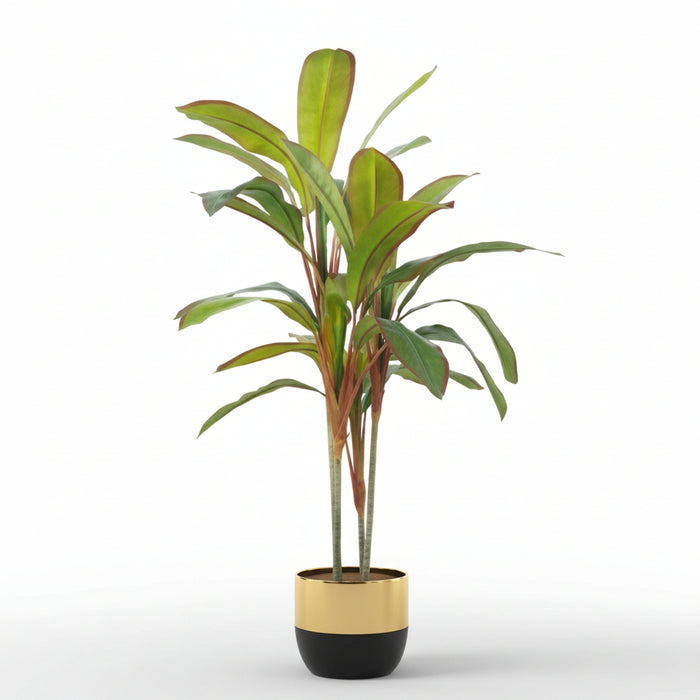 100cm Dracaena Plant/Tree with Metal Planter (Gold, Silver or Copper)