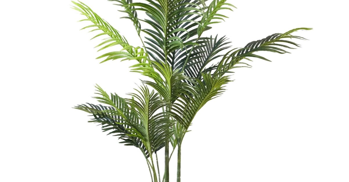 Artificial Palm Tree with 15 Leaves in White Pot 160cm