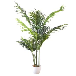 Artificial Palm Tree with 15 Leaves in White Pot 160cm