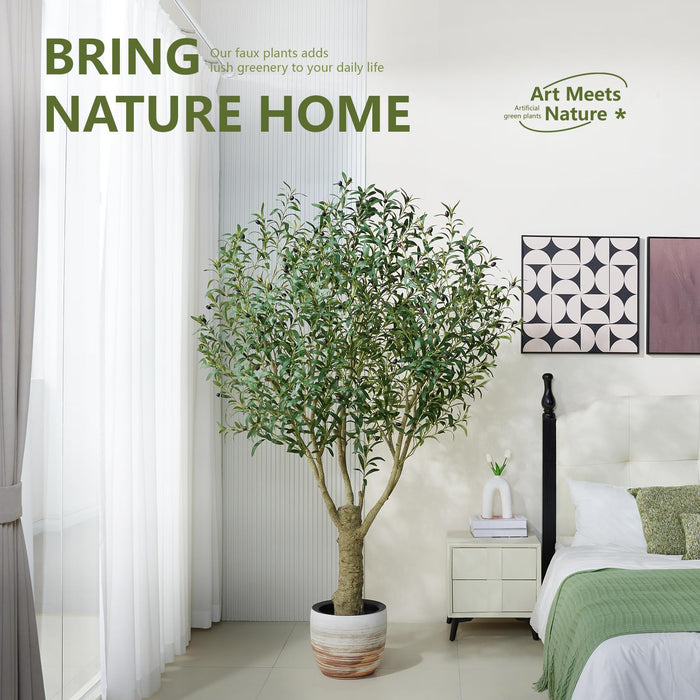 210cm - Mediterranean Olive Tree Indoor Plant with 2871 Leaves and Fruits