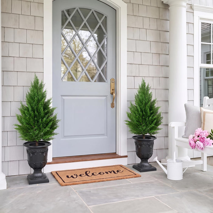 Artificial Topiary Cedar Tree 120 cm UV Resistant Urn Planter