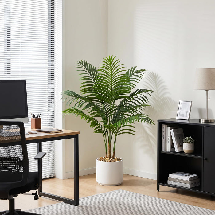 90cm Faux Areca Palm Tree in White Pot