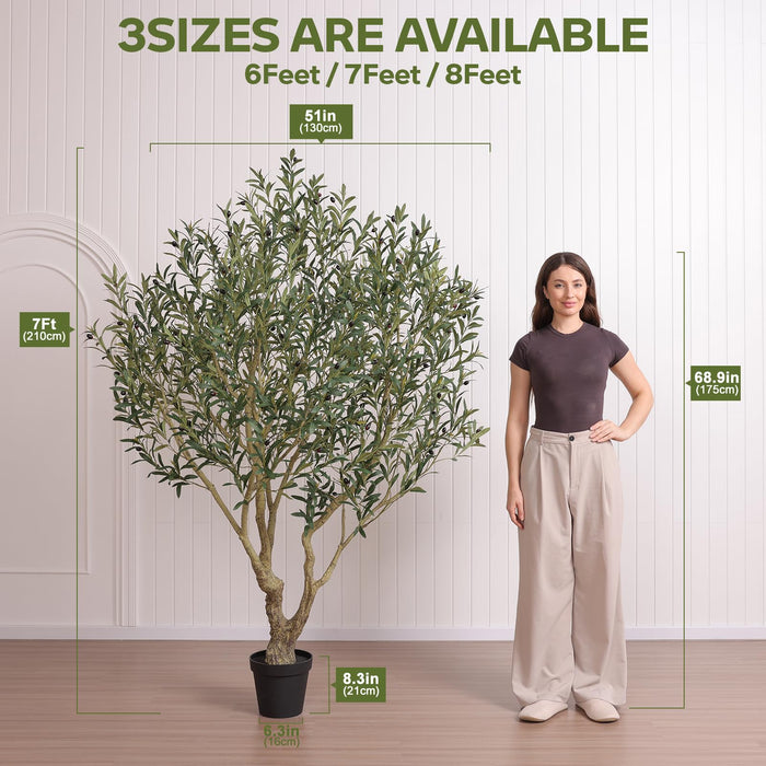 Olive Tree – 210cm with Realistic Fruit & Foliage