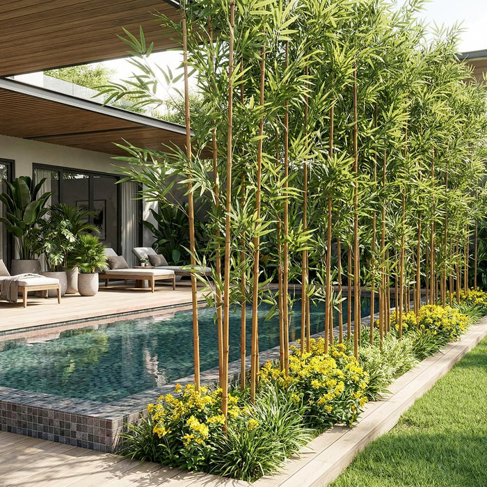 Artificial Natural Bamboo Tree, 210cm UV Resistant, 36 Poles