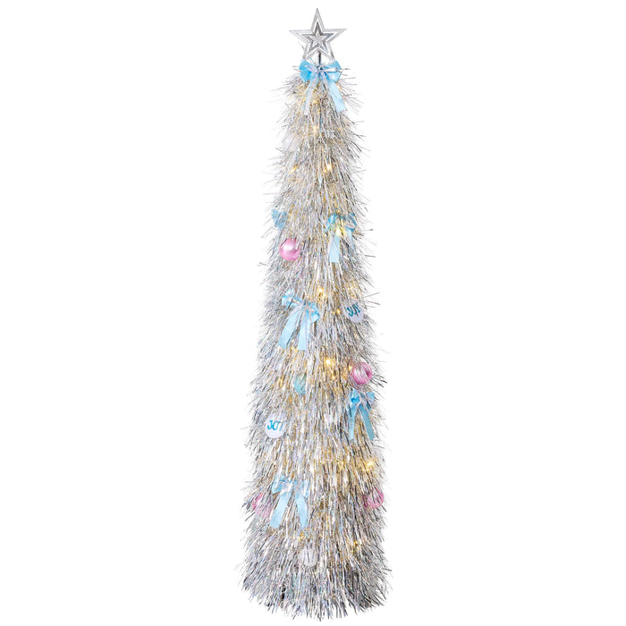 Pop-Up Tinsel Christmas Tree – 146cm with Slim Design