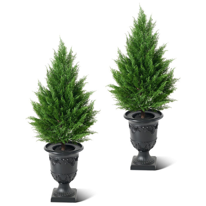 Artificial Topiary Cedar Tree 120 cm UV Resistant Urn Planter