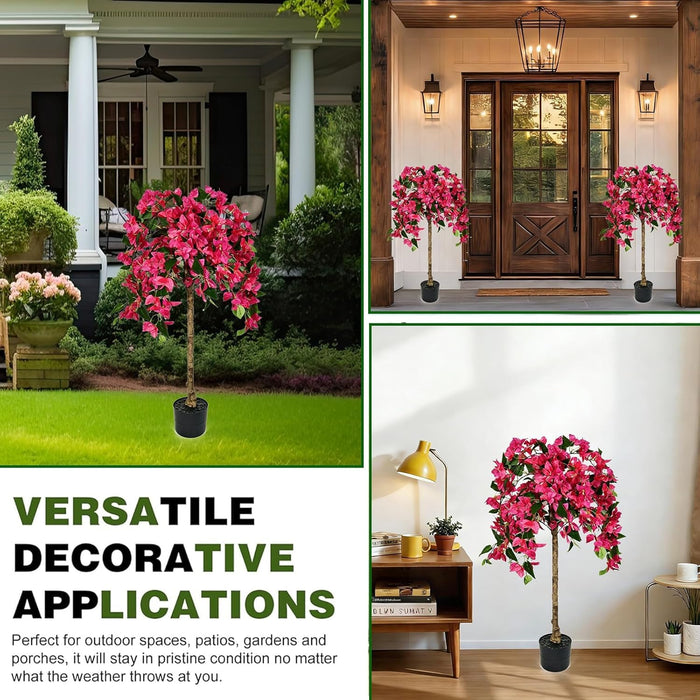 110CM Bougainvillea Tree - Indoor /Outdoor Flowering Tree Wood Trunk