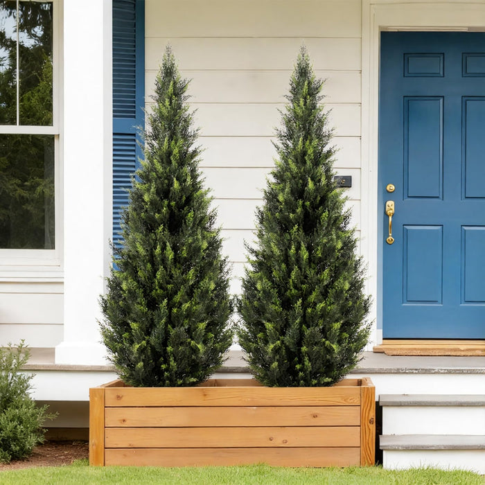 Artificial Cedar Topiary Trees – 150cm (2 Pack) UV Resistant