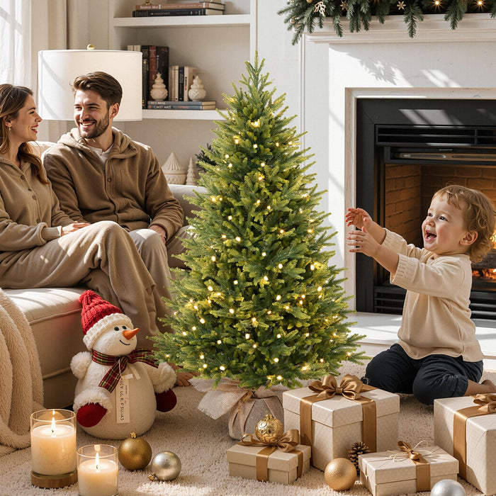 4FT Pre-lit Artificial Mini PE Christmas Tree for Xmas Decorations