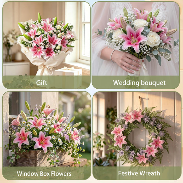 Artificial Lily Flower Stems - 38cm - 6 pack