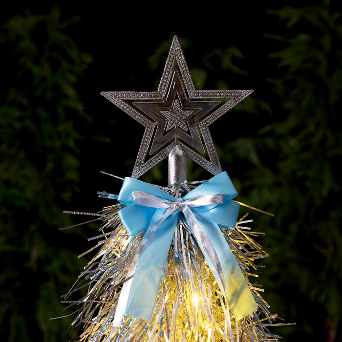 Pop-Up Tinsel Christmas Tree – 146cm with Slim Design