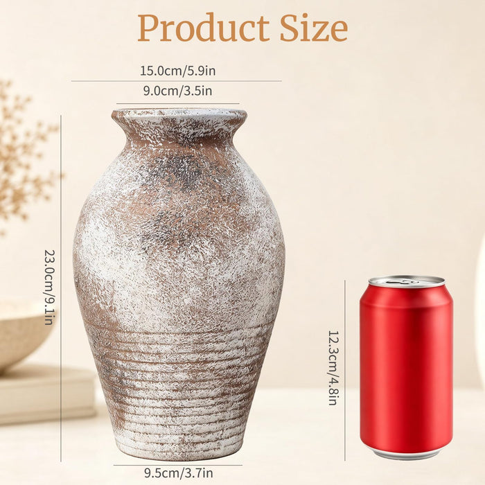 Vintage Fluted Ceramic Vase - 23cm