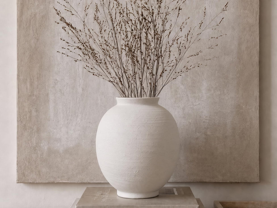 Large Stone-Effect Ceramic Vase – 25cm